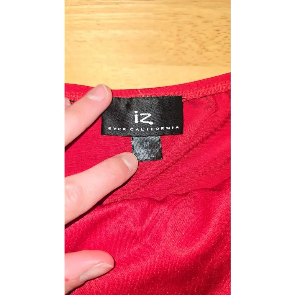 Vintage Y2K Club Cami Sparkle Red Size M IZ Byer California - Picture 6 of 8